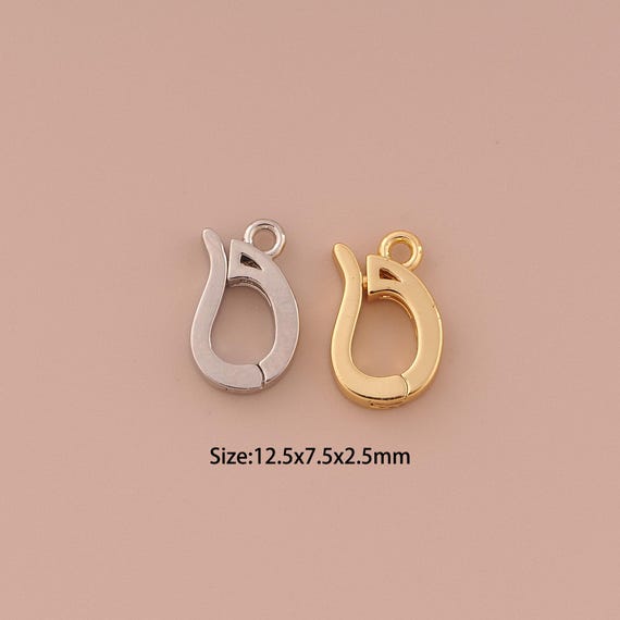 18K Gold Push Door Clasp,Snap Clasp,Snap Clasp for DIY Jewelry Making Supply