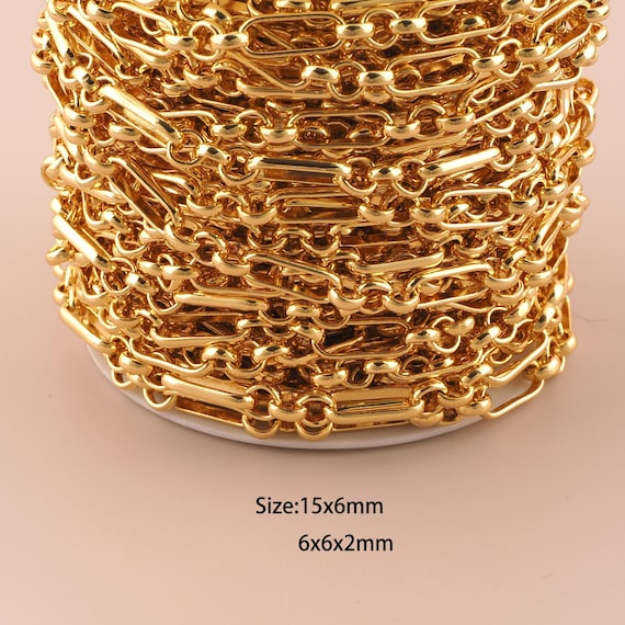 3.28 Feet 18K Gold Figaro Chain,Special Chain,Semi-Finished Chain for DIY Jewelry Making Supply