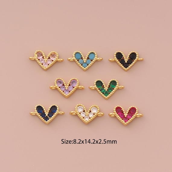 18K Gold Heart Connector | Jewelry Making | Heart Charm | DIY Necklace | Bracelet Connector | Gold Heart Jewelry