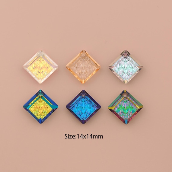 Princess Cut Crystal Pendant,Austrian Crystal,Made in Austria for DIY Jewelry Making Supply