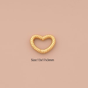 18K Gold Push Door Clasp,Heart Clasp,Snap Clasp for DIY Jewelry Making Supply