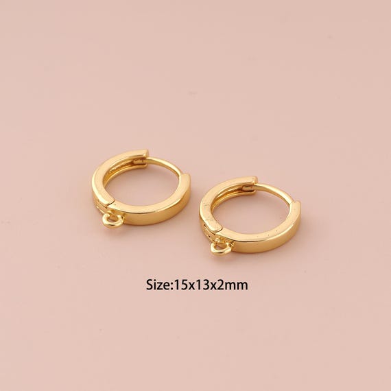 18K Gold Earring Accessories,Hoop Earrings,Hoop Earrings for DIY Jewelry Making Supply