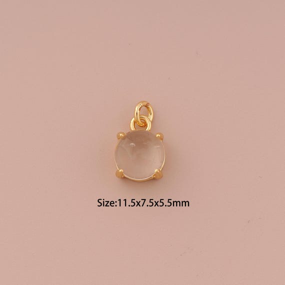 18K Gold Round Charms,Minimalist Charms Pendants,Round Charm for DIY Jewelry Making Supply