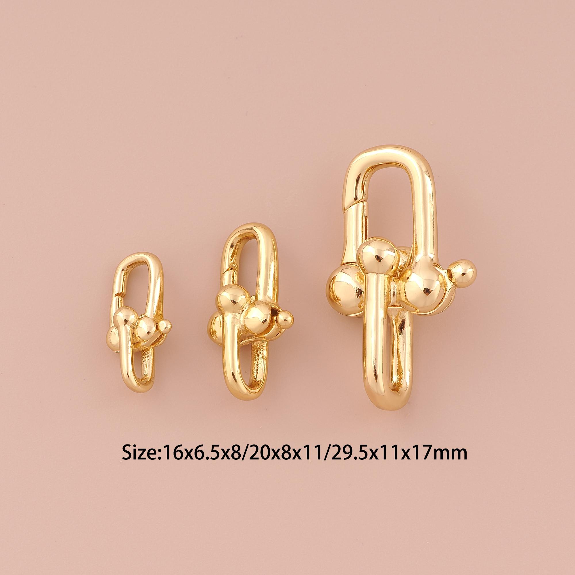 18K Gold Push Door Clasp,Snap Clasp,Snap Clasp for DIY Jewelry Making Supply