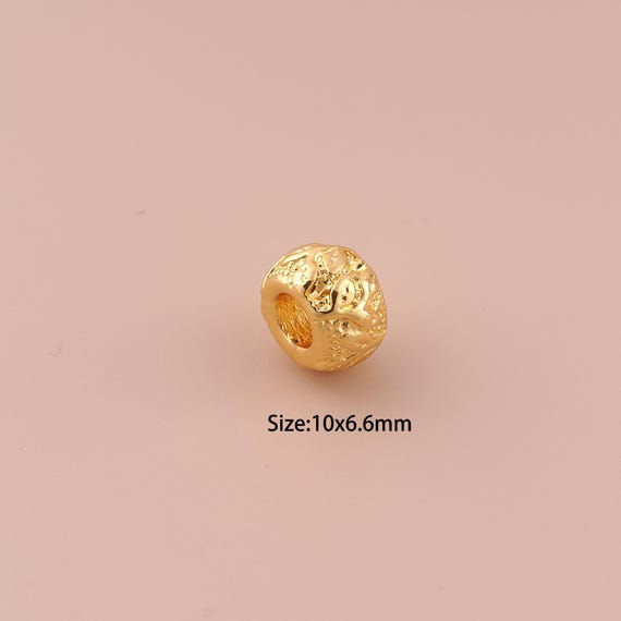 5 pcs 18K Gold Tube Spacer Bead,Minimalist Bead,Round Bead for DIY Jewelry Making Supply