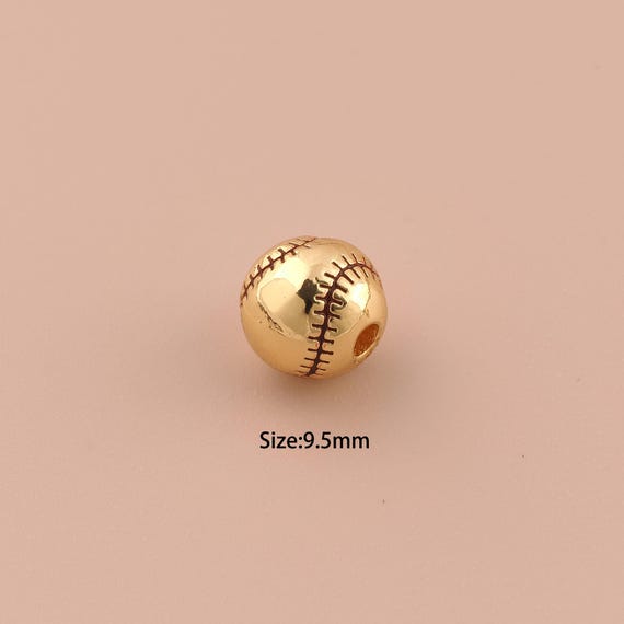 18K Gold Tennis Spacer Bead,Minimalist Bead,Ball Bead for DIY Jewelry Making Supply