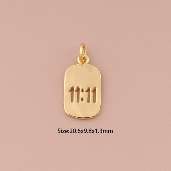 5 pcs 18K Gold Time Charms,Minimalist Charms Pendants,Digital Charm for DIY Jewelry Making Supply