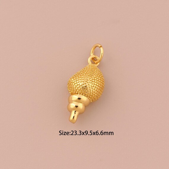 18K Gold Conch Charms,Conch Charms Pendants,Conch Charm for DIY Jewelry Making Supply