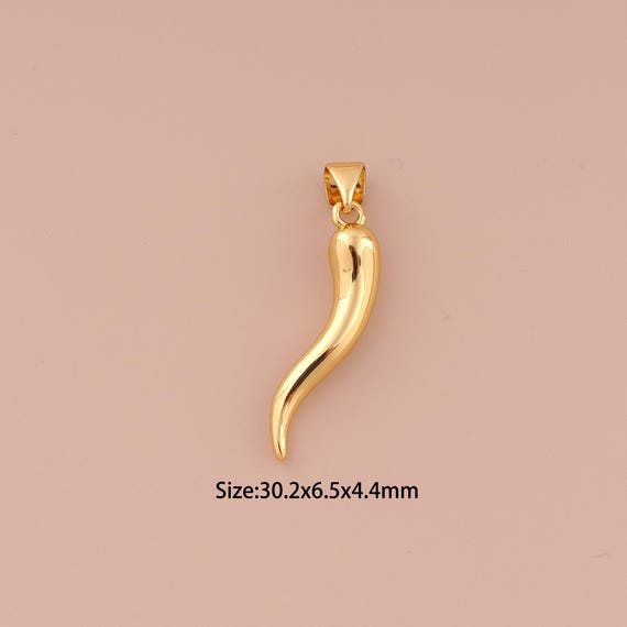 18K Gold Chili Charms,Minimalist Charms Pendants,Chili Charm for DIY Jewelry Making Supply