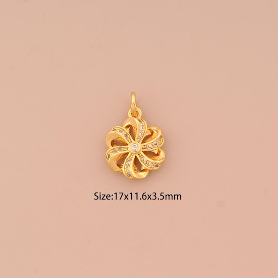 18K Gold Hot Wheels Charms,CZ Pave Hot Wheels Charms Pendants,Hot Wheels Charm for DIY Jewelry Making Supply