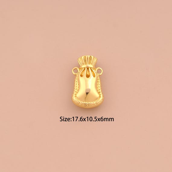 18K Gold Lucky Bag Charms,Lucky Bag Charms Pendants,Lucky Bag Charm for DIY Jewelry Making Supply