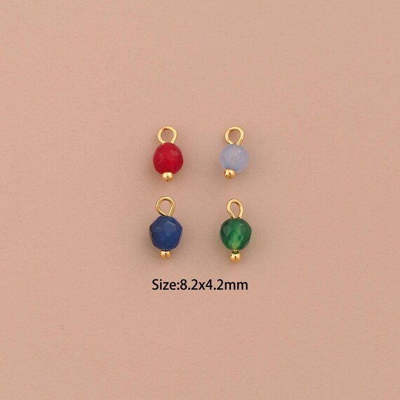 5 pcs 18K Gold Energy Stone Charms,Natural Stone Charms Pendants,Stone Charm for DIY Jewelry Making Supply