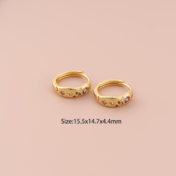 18K Gold Hoop Earrings,CZ Pave Hugging Hoop Earrings,Hoop Earrings,Hypoallergenic Hoop Earrings,Gift for Her