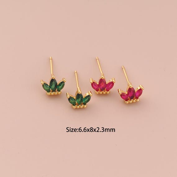 18K Gold Crown Stud Earrings,CZ Pave Minimalist Stud Earrings,Crown Stud Earrings,Hypoallergenic Stud Earrings,Gift for Her