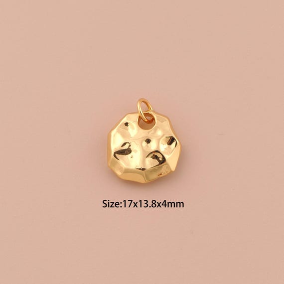 18K Gold Irregular Charms,Minimalist Charms Pendants,Irregular Charm for DIY Jewelry Making Supply