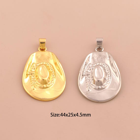 18K Gold Cowboy Hat Charms,Cowboy Hat Charms Pendants,Cowboy Hat Charm for DIY Jewelry Making Supply