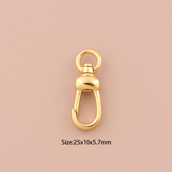 18K Gold Snap Clasp,Push Door Clasp,Snap Clasp for DIY Jewelry Making Supply