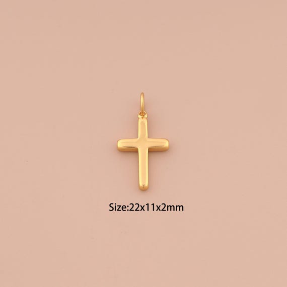 18K Gold Cross Charms,Religious Charms Pendants,Christian Charm for DIY Jewelry Making Supply