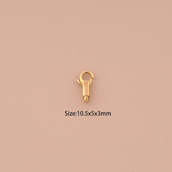 18K Gold Lobster Clasp,Spring Clasp,Snap Clasp for DIY Jewelry Making Supply
