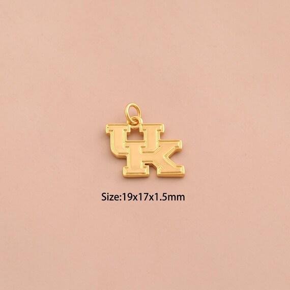 18K Gold Kentucky Team Logo Charms,Team Logo Charms Pendants,Kentucky Charm for DIY Jewelry Making Supply