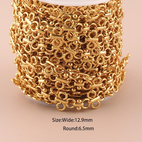 3.28 Feet 18K Gold Figure 8 Chain,Special Chain,Semi-Finished Chain for DIY Jewelry Making Supply