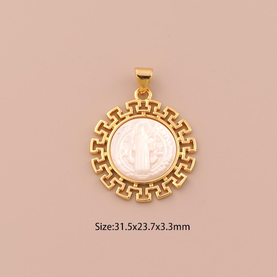 18K Gold Jesus Charms,Fritillary Religious Charms Pendants,Christian Charm for DIY Jewelry Making Supply