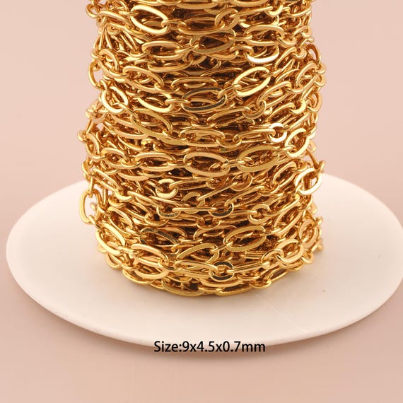 3.28 Feet 18K Gold Cable Chain,Special Chain,Semi-Finished Chain for DIY Jewelry Making Supply