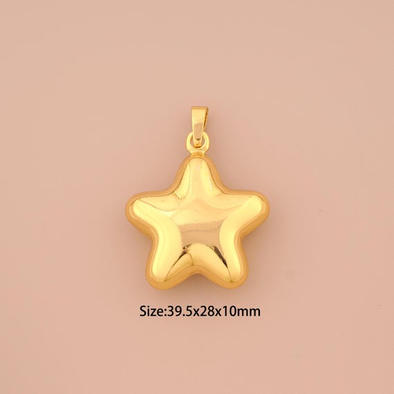 18K Gold Star Charms,Star Charms Pendants,Star Charm for DIY Jewelry Making Supply