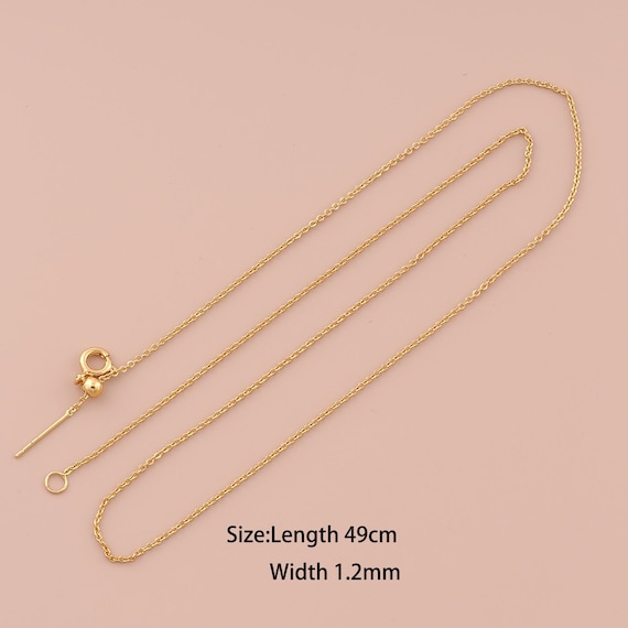 18K Gold Cable Necklace | Gold Chain | Delicate Necklace | Everyday Jewelry | Minimalist Necklace | Gift for Her | Elegant Necklace