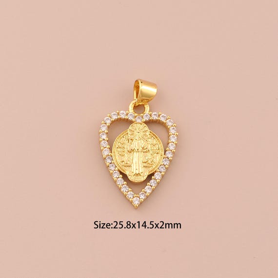 18K Gold Jesus Charms,CZ Pave Religious Charms Pendants,Christian Charm for DIY Jewelry Making Supply