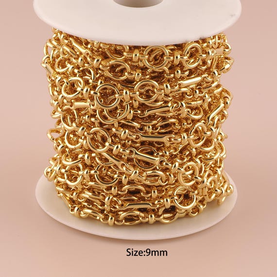 3.28 Feet 18K Gold Figaro Chain,Special Chain,Semi-Finished Chain for DIY Jewelry Making Supply