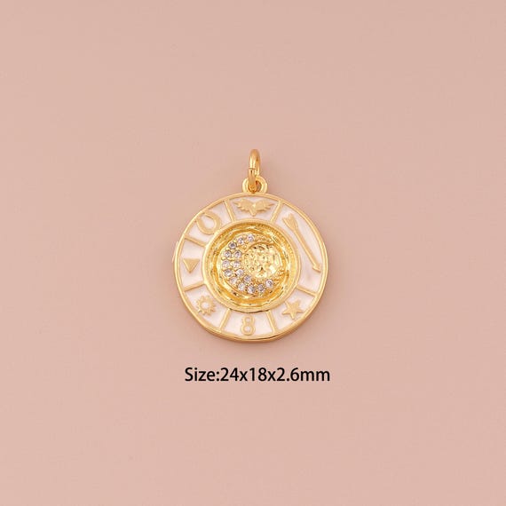 18K Gold Star Charms,CZ Pave Moon Charms Pendants,Enamel Infinity Charm for DIY Jewelry Making Supply