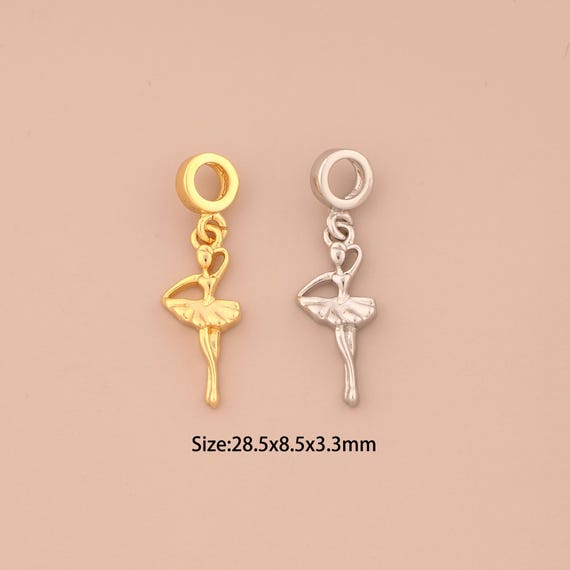 18K Gold Ballet Charms,Dancer Charms Pendants,Ballet Charm for DIY Jewelry Making Supply