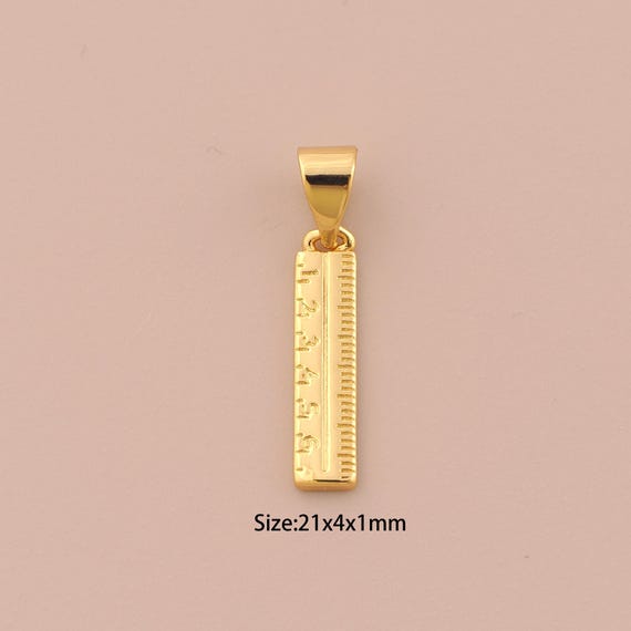 18K Gold Ruler Charms,Ruler Charms Pendants,Ruler Charm for DIY Jewelry Making Supply