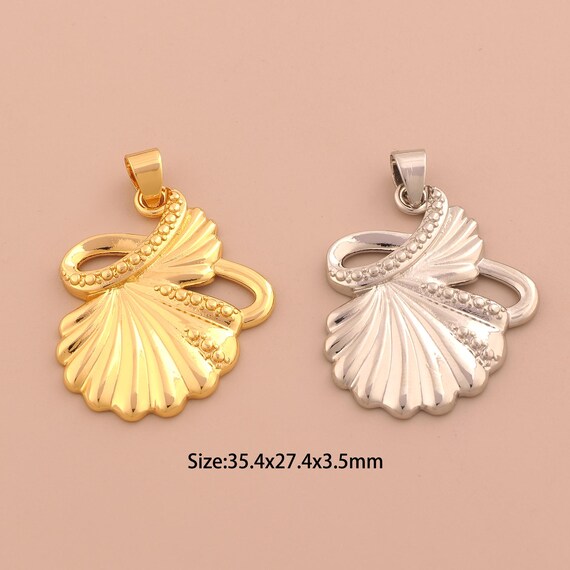 18K Gold Shell Charms,Oyster Charms Pendants,Shell Charm for DIY Jewelry Making Supply