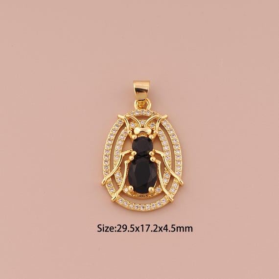 18K Gold Insect Charms,CZ Pave Minimalist Charms Pendants,Insect Charm for DIY Jewelry Making Supply
