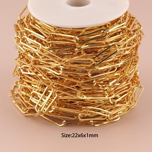 3.28 Fuß 18K Gold Papierklammer Kette, spezielle Kette, halbfertige Kette für DIY Schmuckherstellung Versorgung