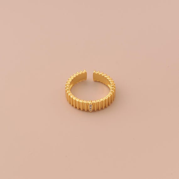 18K Gold Open Rings,Wide Rings,Thick Gold Rings for DIY Jewelry Making Supply