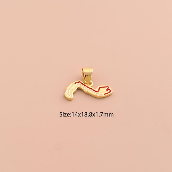 18K Gold Track Charms,F1 Track Charms Pendants,Enamel Track Charm for DIY Jewelry Making Supply