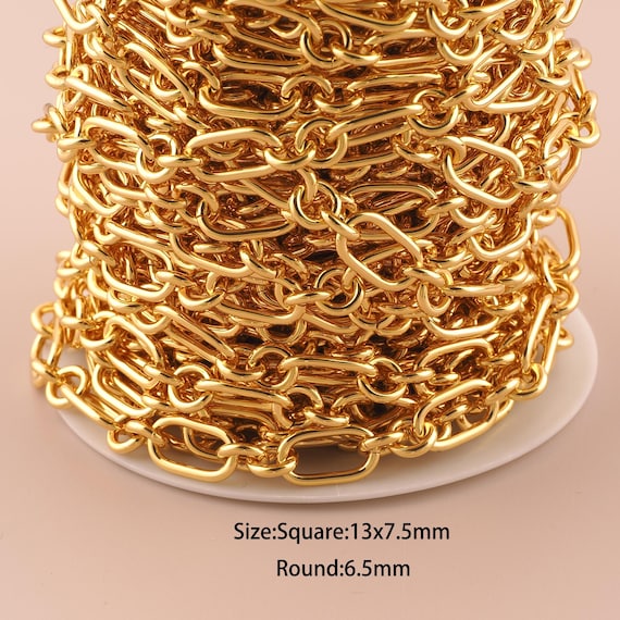 3.28 Feet 18K Gold Cable Chain,Special Chain,Semi-Finished Chain for DIY Jewelry Making Supply