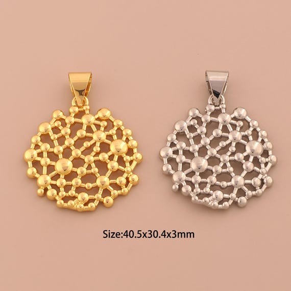 18K Gold Mesh Charms,Bohemian Charms Pendants,Minimalist Charm for DIY Jewelry Making Supply
