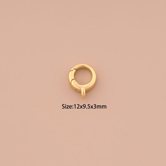 18K Gold Push Door Clasp,Spring Clasp,Snap Clasp for DIY Jewelry Making Supply