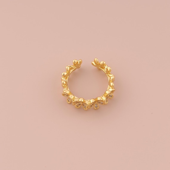 18K Gold Open Rings,Wide Rings,Flower Rings for DIY Jewelry Making Supply