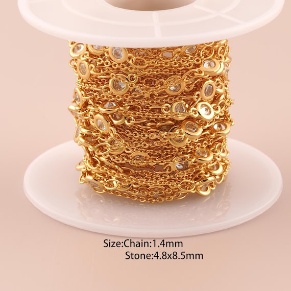 3.28 Feet 18K Gold Satellite Chain,Special Chain,Semi-Finished Chain for DIY Jewelry Making Supply