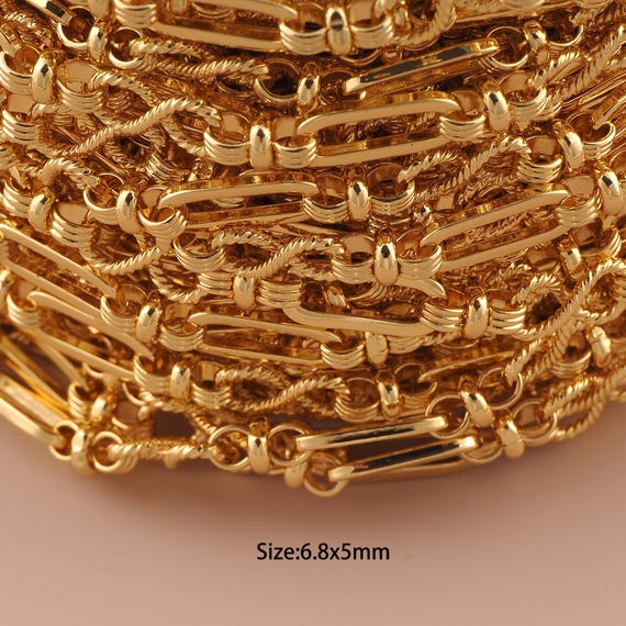 3.28 Feet 18K Gold Figure 8 Chain,Special Chain,Semi-Finished Chain for DIY Jewelry Making Supply
