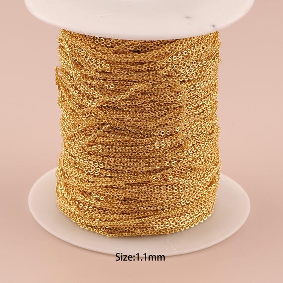 3.28 Feet 18K Gold Cable Chain,Special Chain,Semi-Finished Chain for DIY Jewelry Making Supply