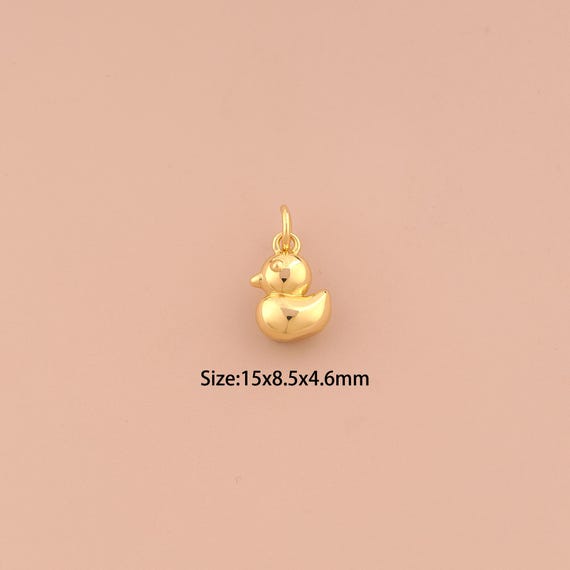 18K Gold Duck Charms,Animal Charms Pendants,Duck Charm for DIY Jewelry Making Supply