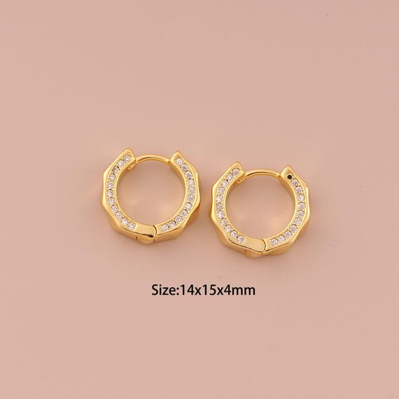 18K Gold Hoop Earrings,CZ Pave Hugging Hoop Earrings,Hoop Earrings,Hypoallergenic Hoop Earrings,Gift for Her