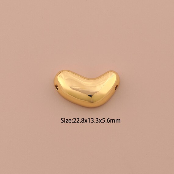 18K Gold Heart Charms,Love Charms Pendants,Heart Charm for DIY Jewelry Making Supply