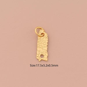 18K Gold Puerto Rico Map Charms,Map Charms Pendants,Puerto Rico Map Charm for DIY Jewelry Making Supply